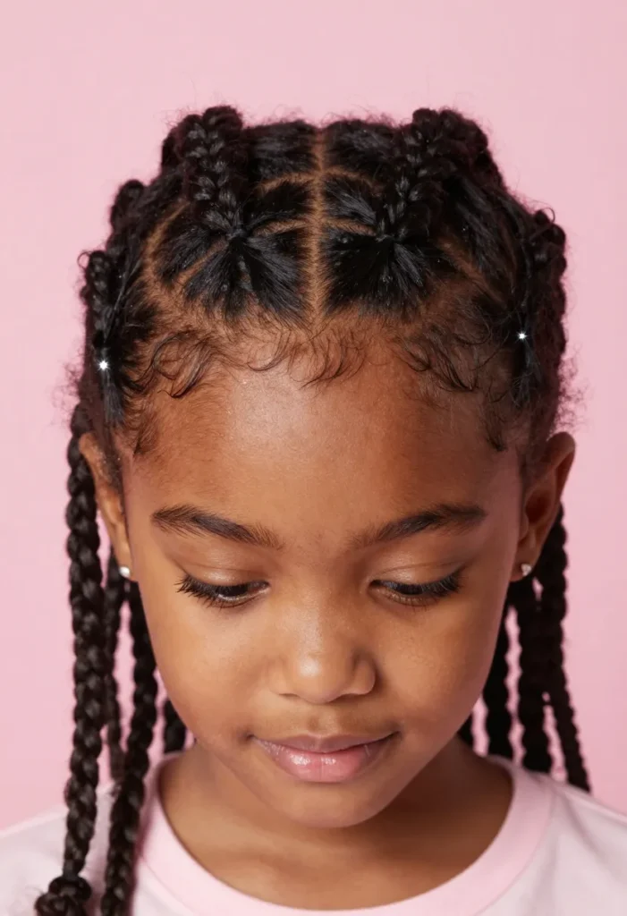 Box Braids with Heart-Shaped Ends Box Braids with Heart-Shaped Ends