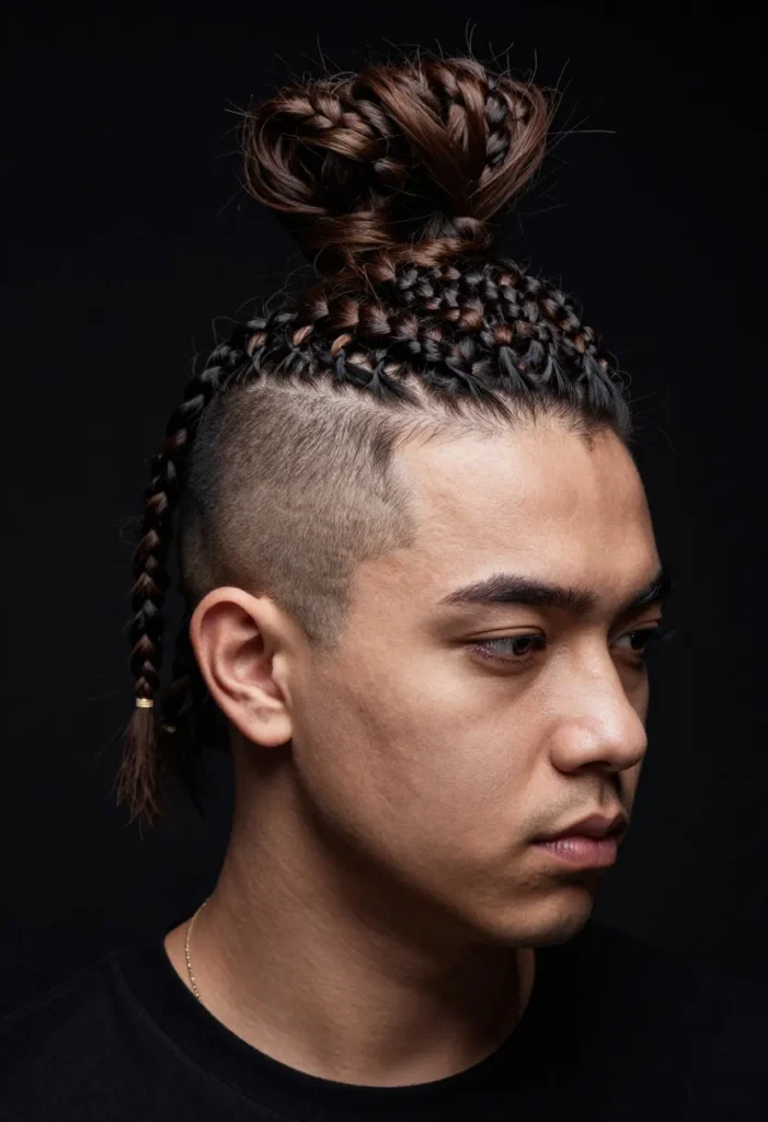 Braided Mohawk into High Bun Braided Mohawk into High Bun