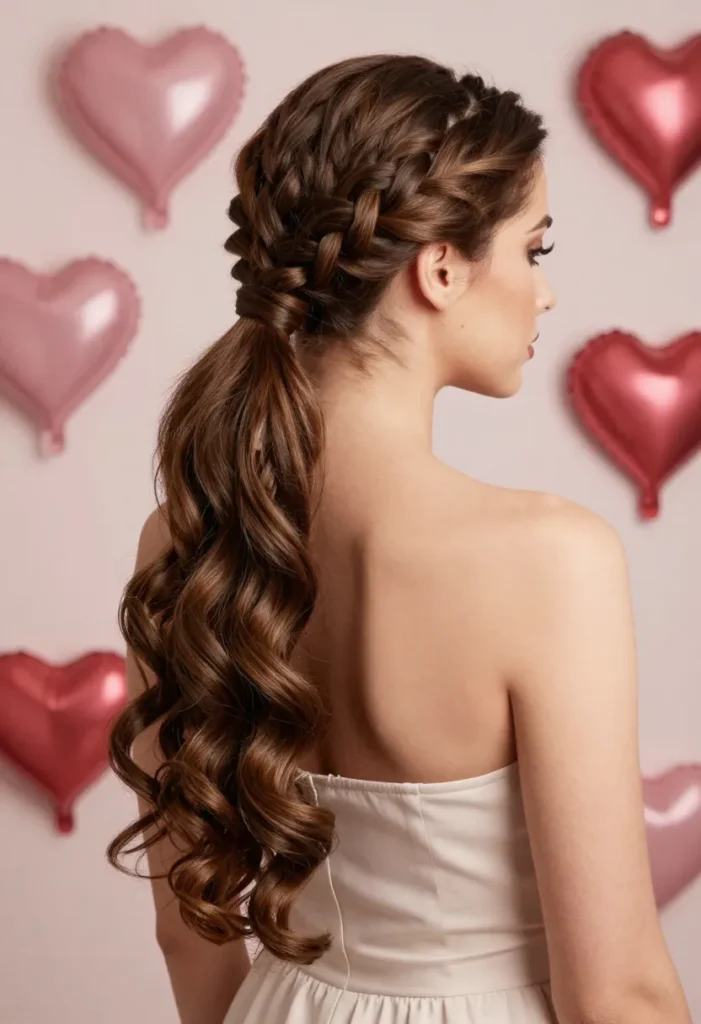 Braided Ponytail with Curl Enhancing Ends Braided Ponytail with Curl Enhancing Ends