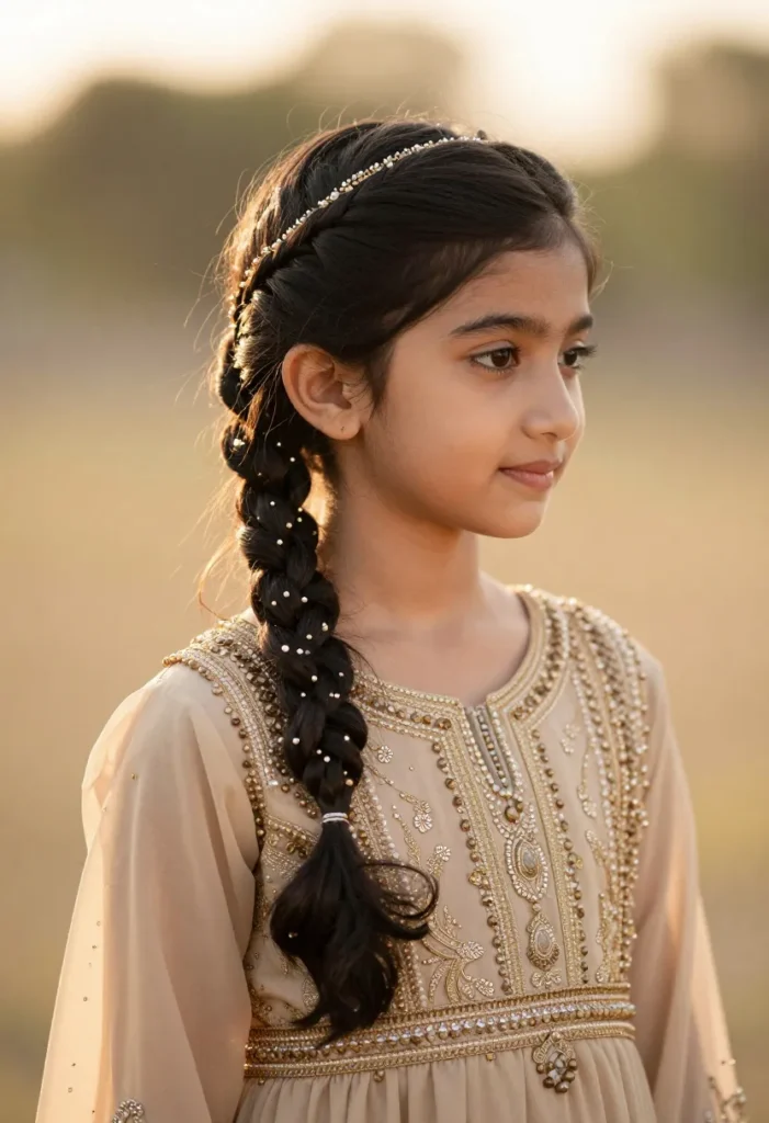 Braided Side Ponytail with Beads Braided Side Ponytail with Beads