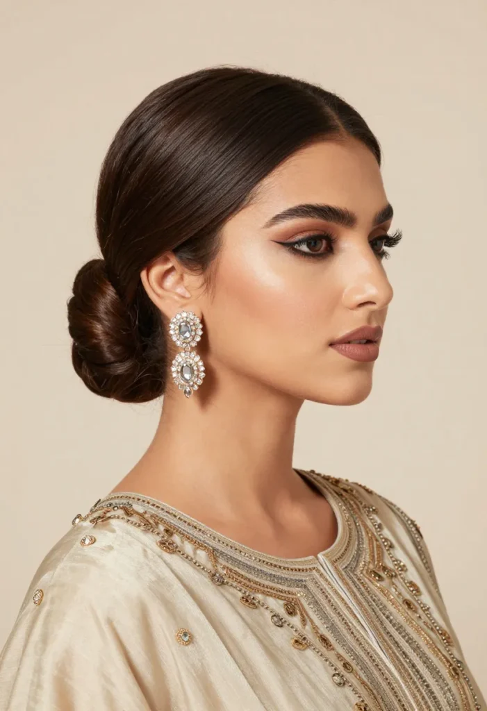 Chic Low Bun with Side Part Chic Low Bun with Side Part