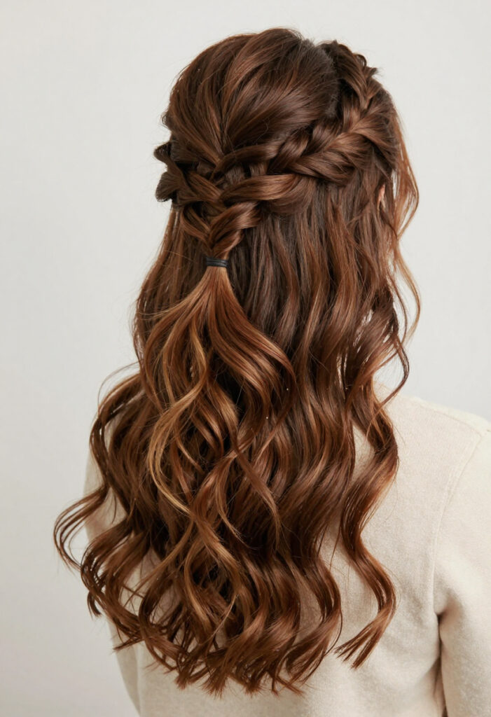 Chunky Half Up Braid With Soft Volume Chunky Half Up Braid With Soft Volume