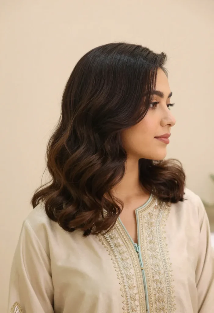 Classic Half-Up Half-Down Eid Style Classic Half-Up Half-Down Eid Style