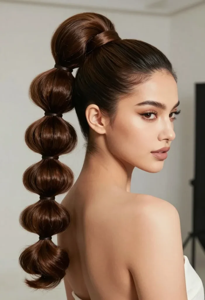Classic High Bubble Ponytail