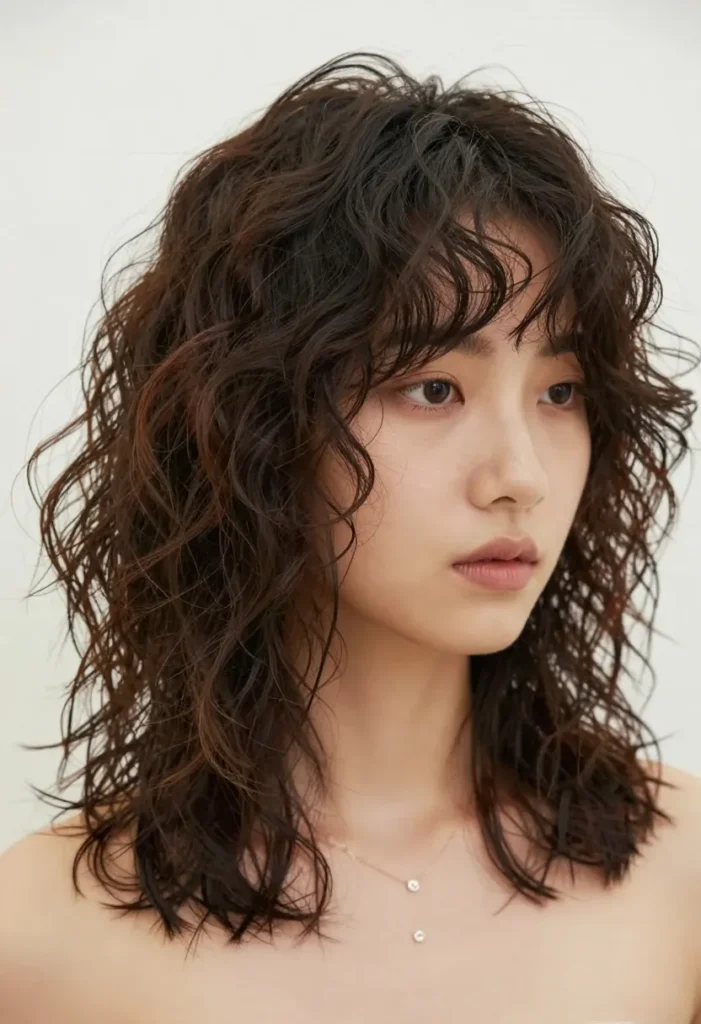 Curly Shag with Bangs