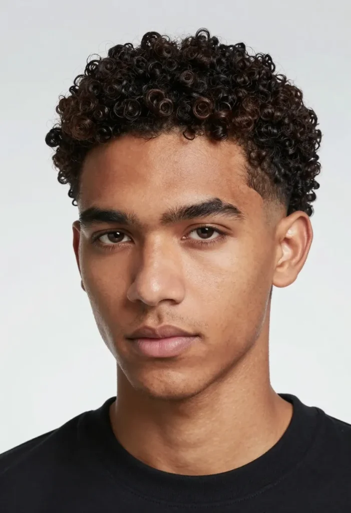 Curly Tapered Style Curly Tapered Style