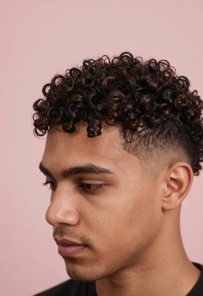 Curly Top with Fade Curly Top with Fade