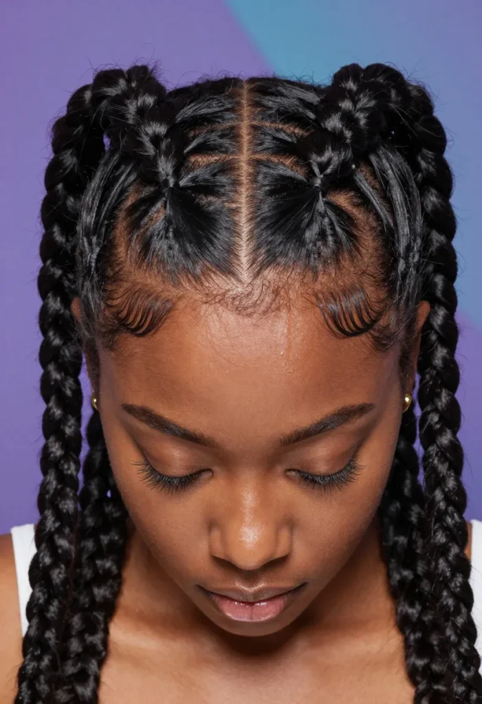 Double Heart Cornrow Braids Double Heart Cornrow Braids