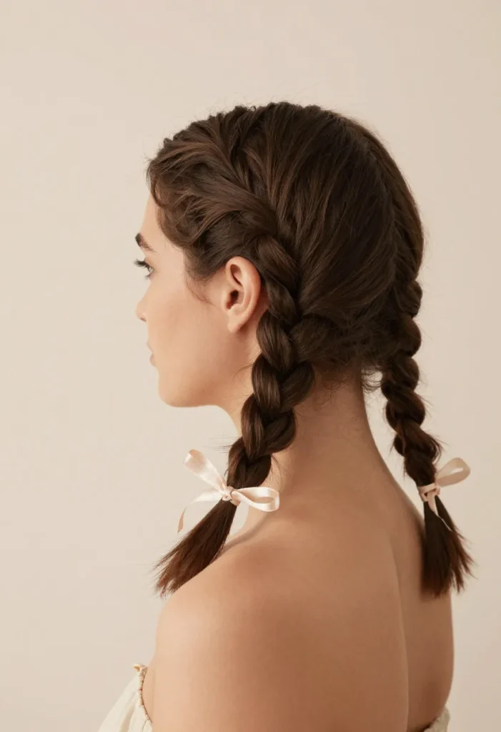 Double Braids with Ribbon Double Braids with Ribbon
