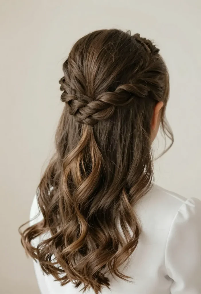 Elegant Half-Up Twisted Crown Elegant Half-Up Twisted Crown