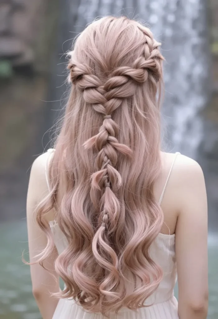 Fishtail Braid with Curl Softening Fishtail Braid with Curl Softening