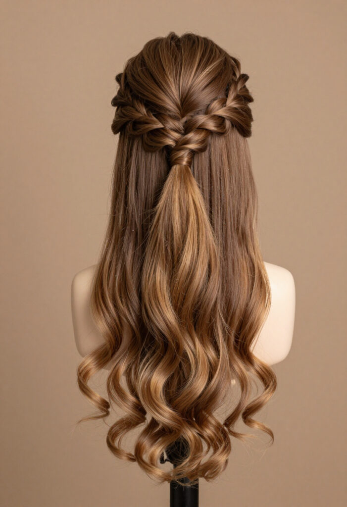 Half Up Crown Braid Into A Low Ponytail Half Up Crown Braid Into A Low Ponytail