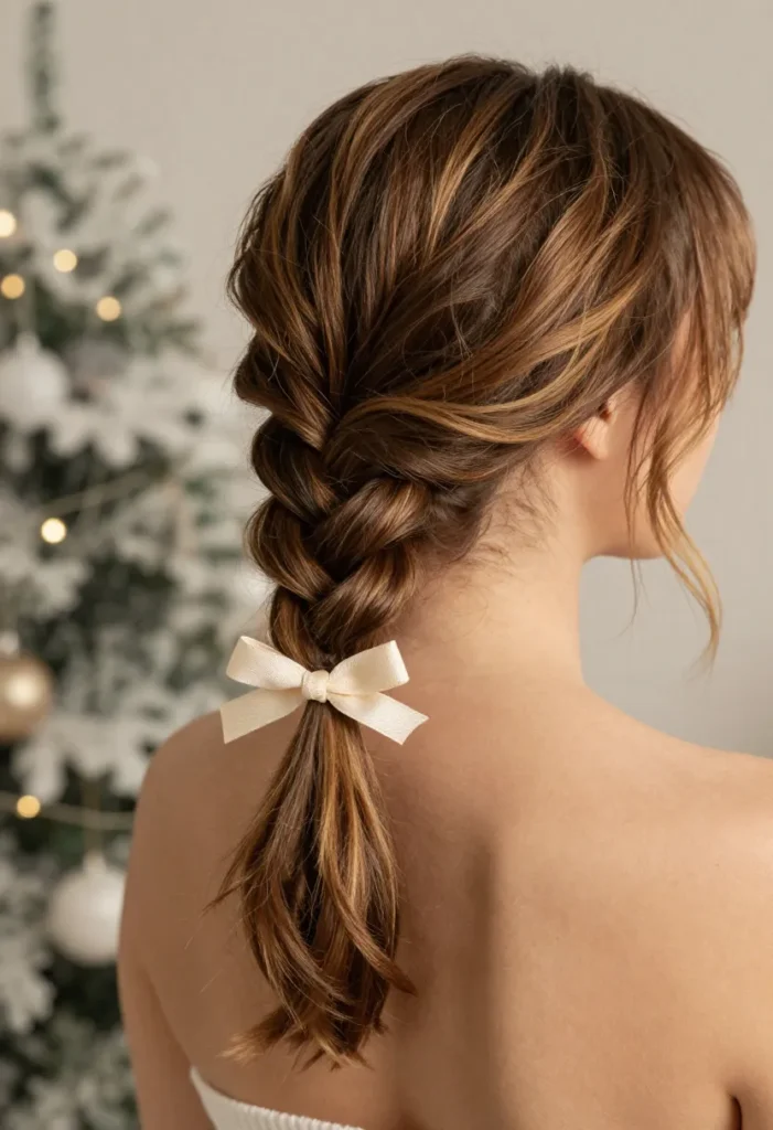 Half-Up Braid with a Ribbon Half-Up Braid with a Ribbon