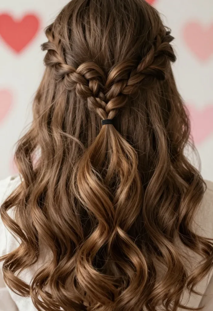 Heart Shaped Braid with Soft Curls Heart Shaped Braid with Soft Curls
