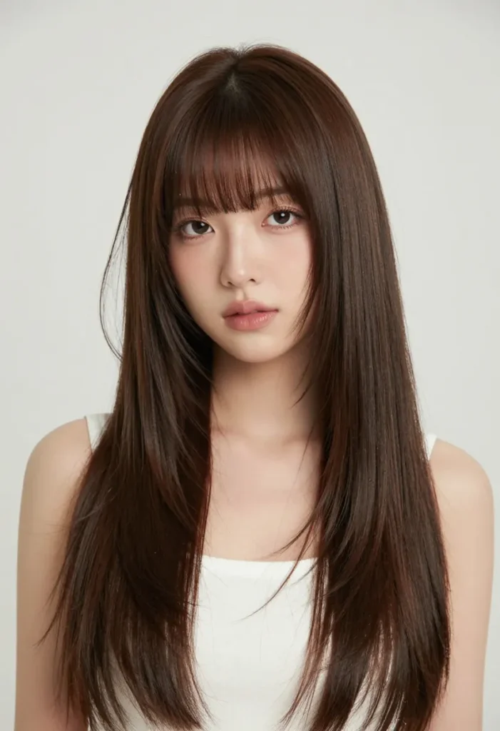Invisible Layers and Long Curtain Bangs Invisible Layers and Long Curtain Bangs