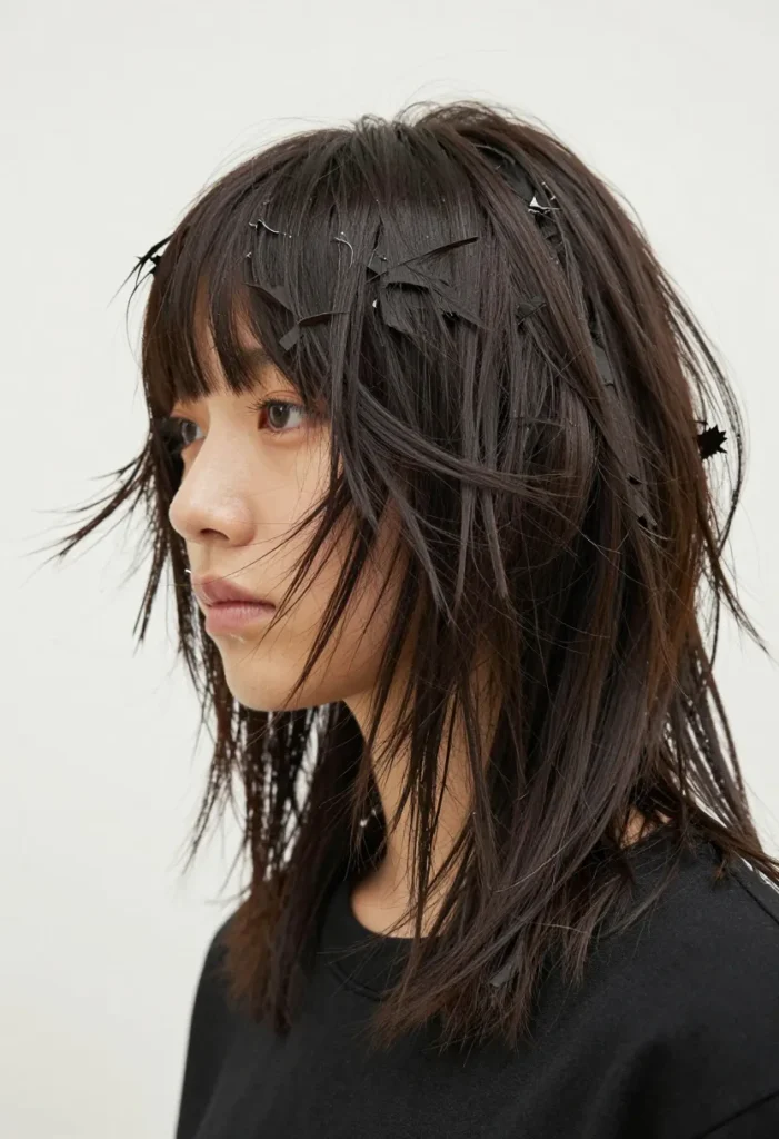 Lob with Feathered Side Bangs Lob with Feathered Side Bangs