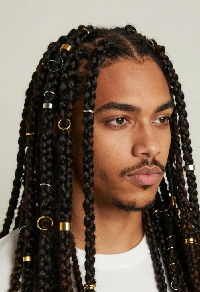 Locs with Hair Rings Locs with Hair Rings