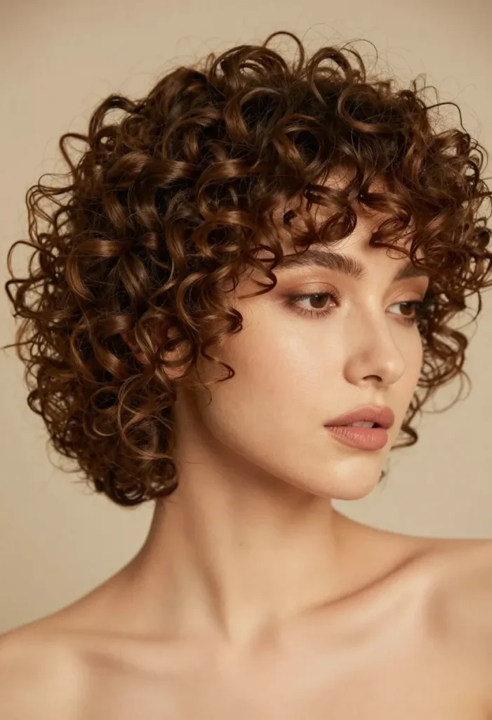 Low Curly Bun with Loose Tendrils Low Curly Bun with Loose Tendrils