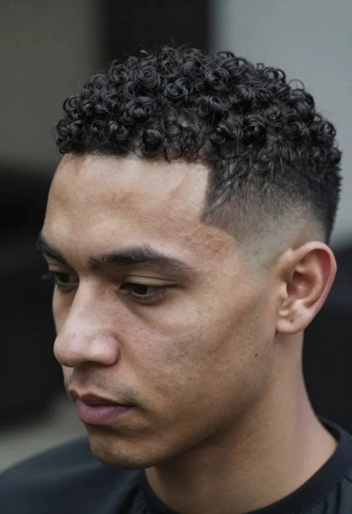 Low Fade with Tight Curls Low Fade with Tight Curls