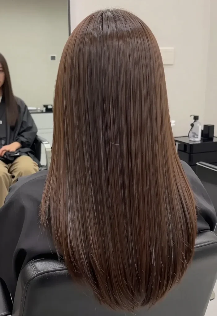 Polished Straight Hairstyle with Bangs Polished Straight Hairstyle with Bangs