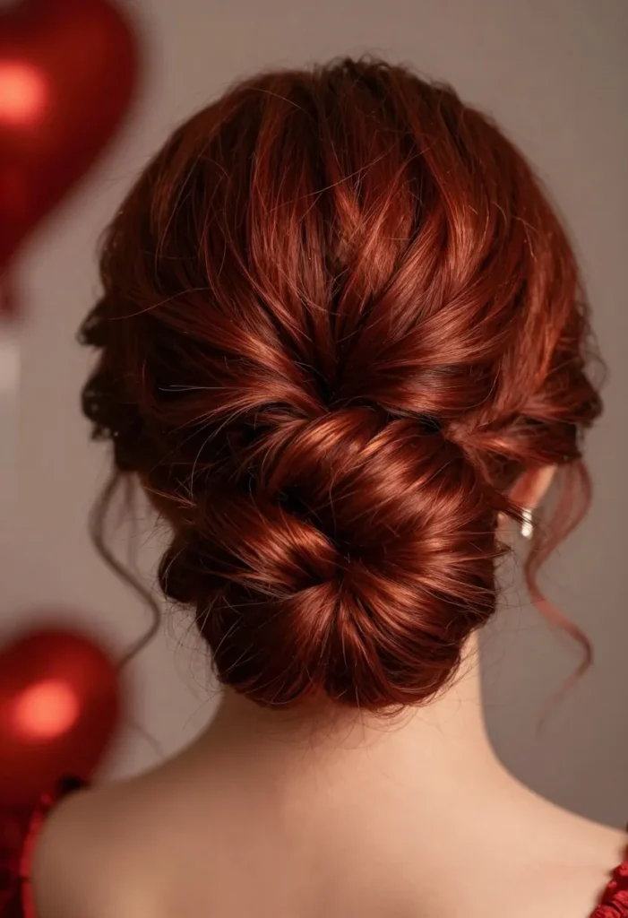 Red Hair Updo for Valentine's Day Red Hair Updo for Valentine's Day