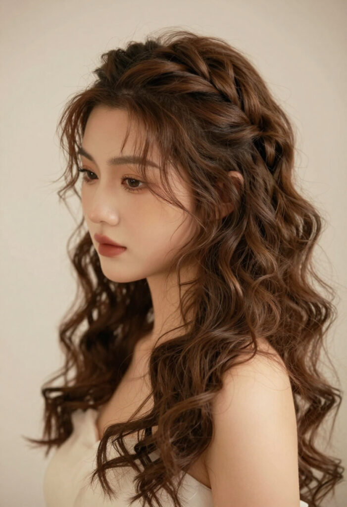 Romantic Textured Updo With Face Framing Curls Romantic Textured Updo With Face Framing Curls