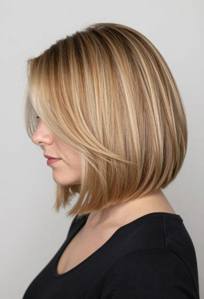 Rounded Bob with Marble Balayage Rounded Bob with Marble Balayage
