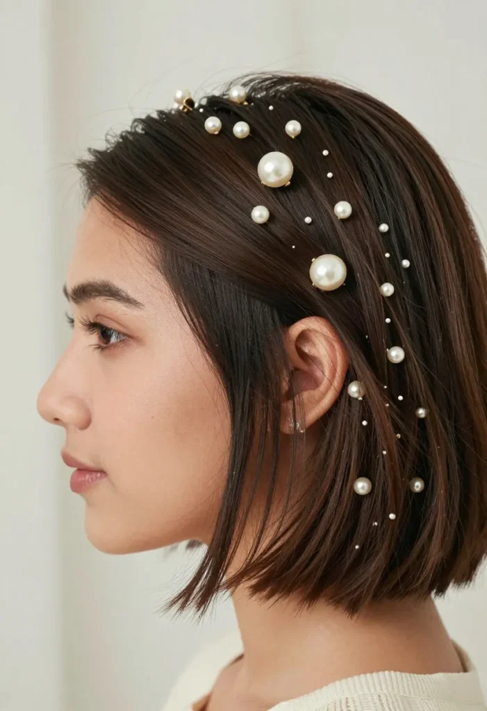 short Hair with Decorative Pins short Hair with Decorative Pins