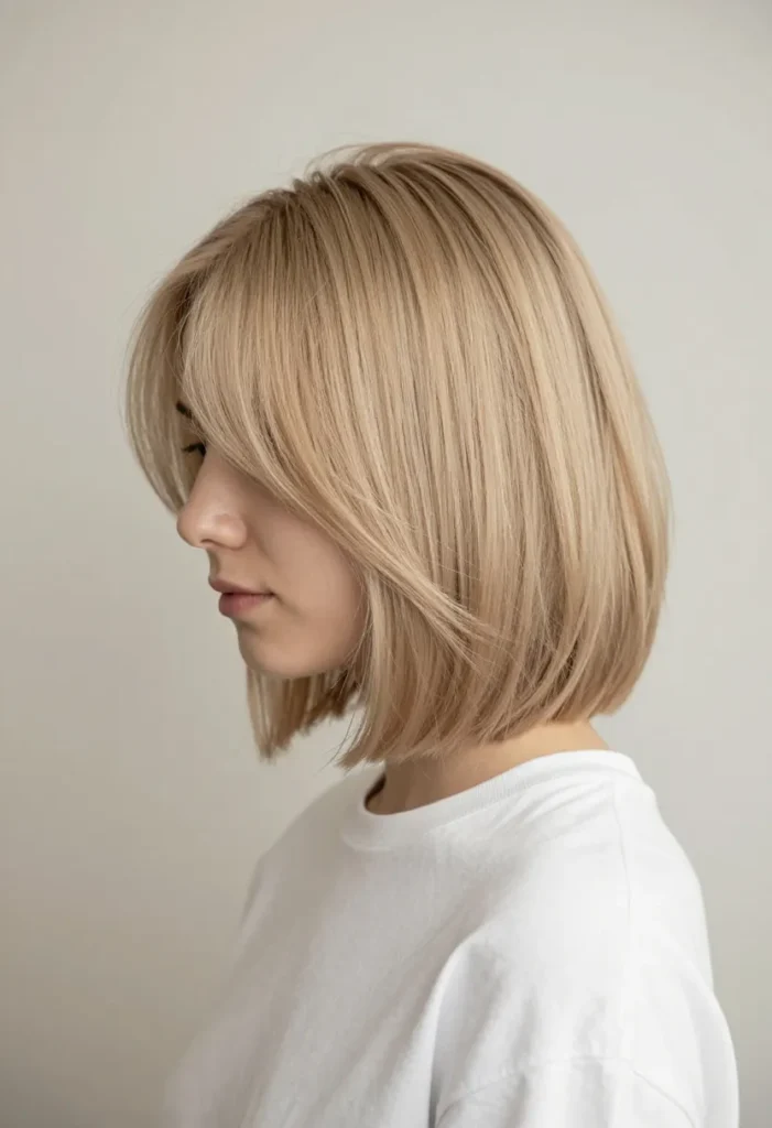 Short Layered Cut in Beige Short Layered Cut in Beige