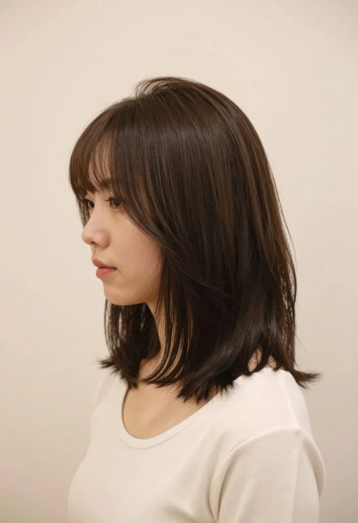 Shoulder-Length Cut with Curled Ends Shoulder-Length Cut with Curled Ends