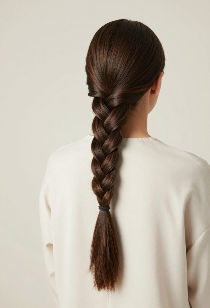 Sleek French Braid With Wrapped Tail For Everyday Sleek French Braid With Wrapped Tail For Everyday