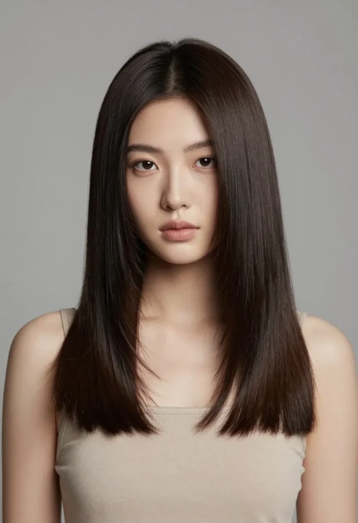 Sleek Straight with Middle Part Sleek Straight with Middle Part