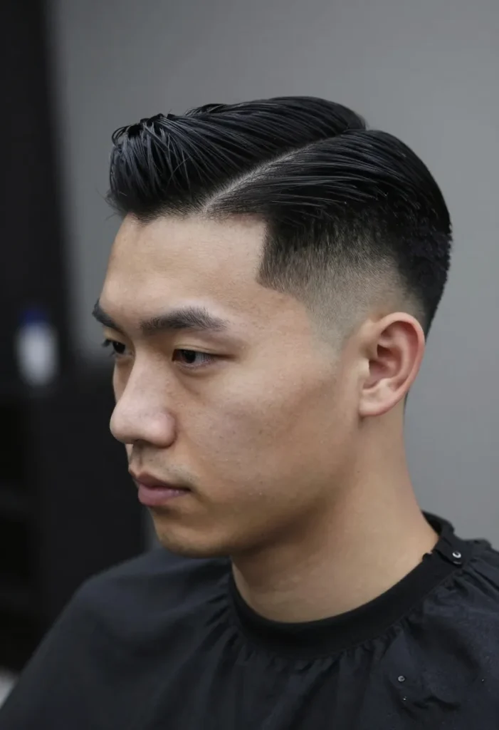 Slicked Back with Skin Fade