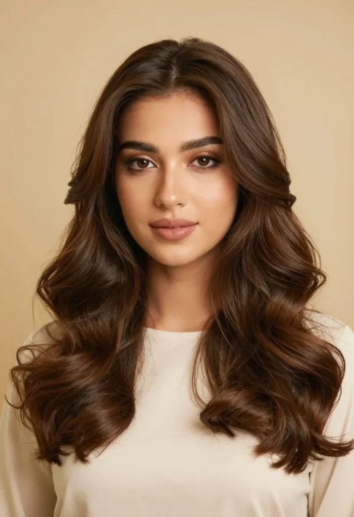 Soft Layered Curls with Middle Part Soft Layered Curls with Middle Part