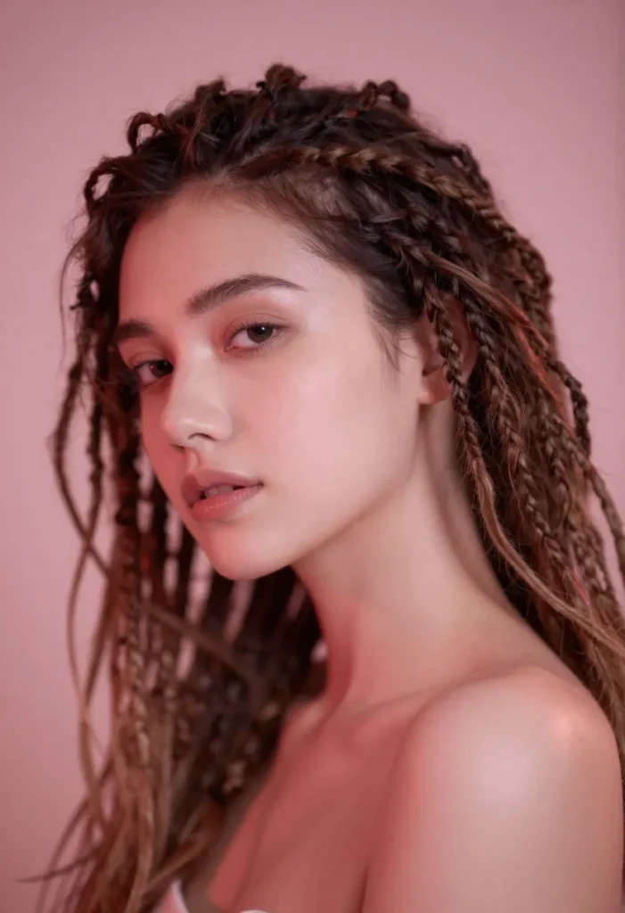 Soft Side-Swept Dreads with Heart Vibes Soft Side-Swept Dreads with Heart Vibes
