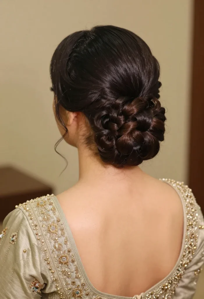 Sophisticated Low Bun with Middle Part
