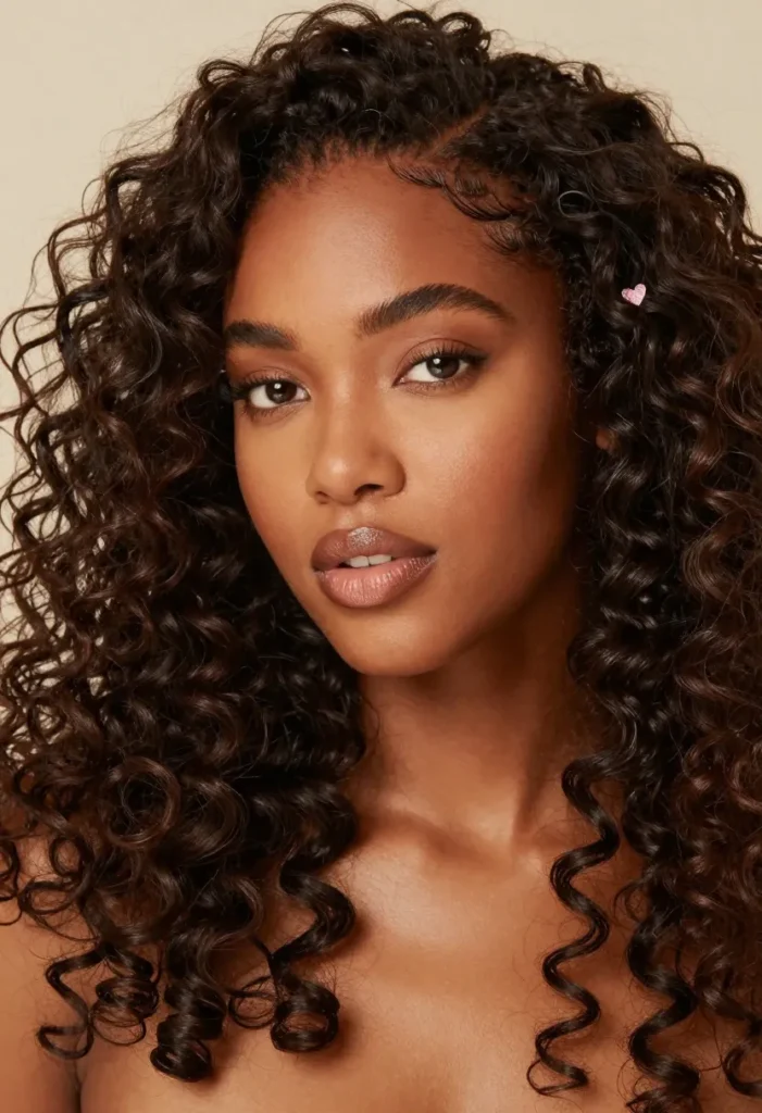 Spiral Curls With Heart Braids Spiral Curls With Heart Braids