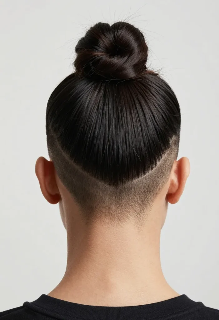 Stylish Top Knot Man Bun with Undercut Stylish Top Knot Man Bun with Undercut