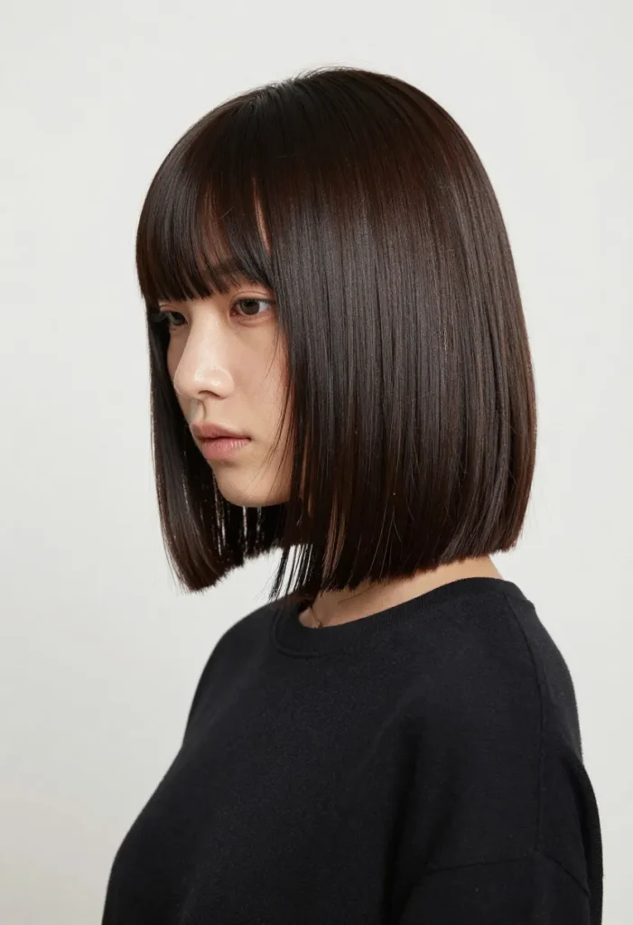 Thin Curtain Bangs for Blunt Bob Cut Thin Curtain Bangs for Blunt Bob Cut
