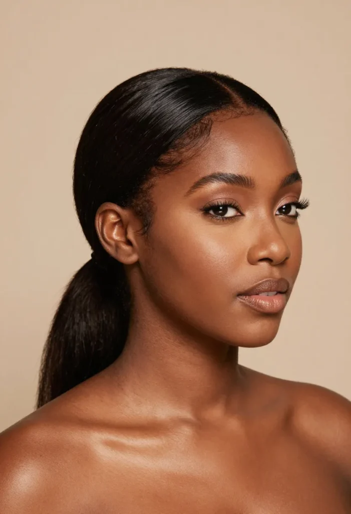 Timeless Low Ponytail with Romantic Shine Timeless Low Ponytail with Romantic Shine