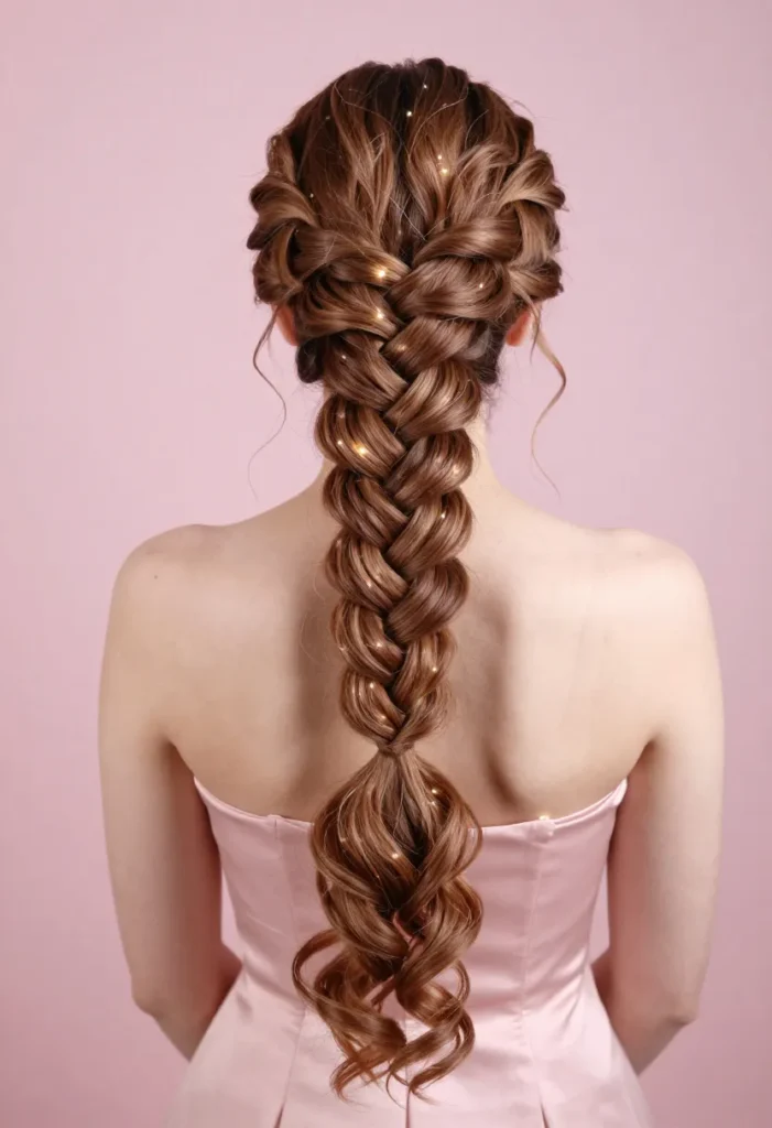 Waterfall Braid with Curled Ends Waterfall Braid with Curled Ends