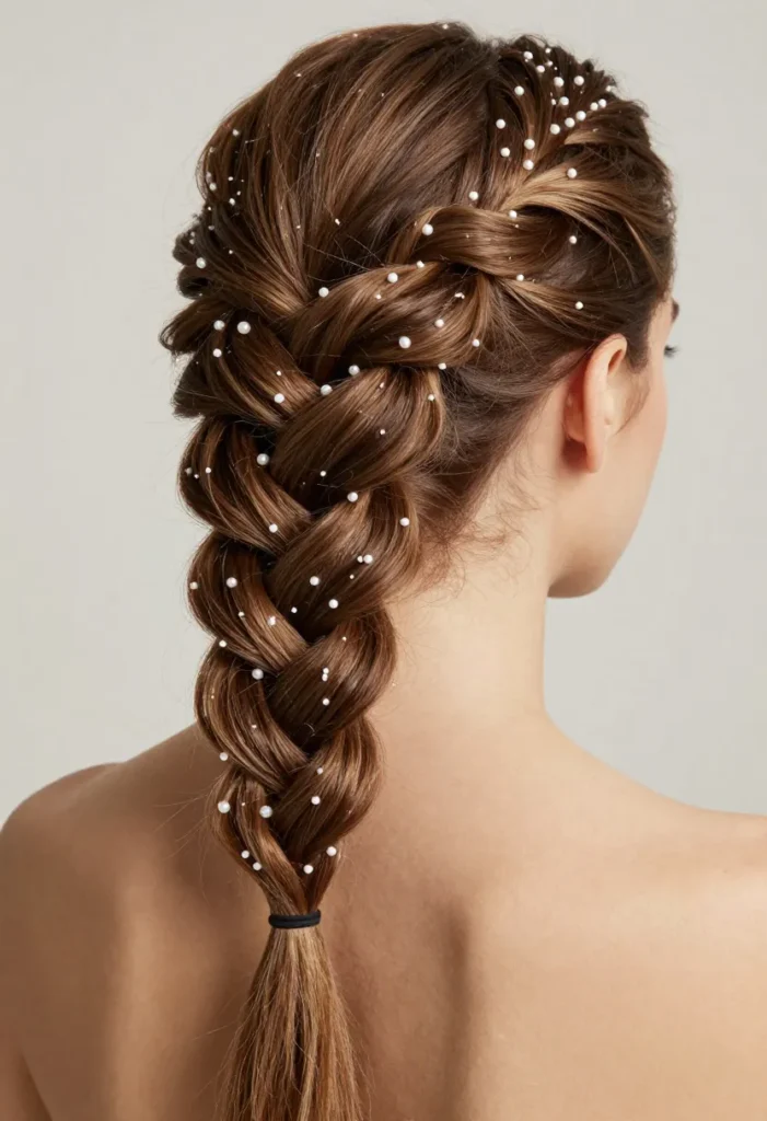 Dutch Braid with Beads Dutch Braid with Beads
