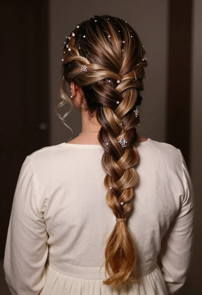 Dutch Braid with Hair Jewelry Dutch Braid with Hair Jewelry