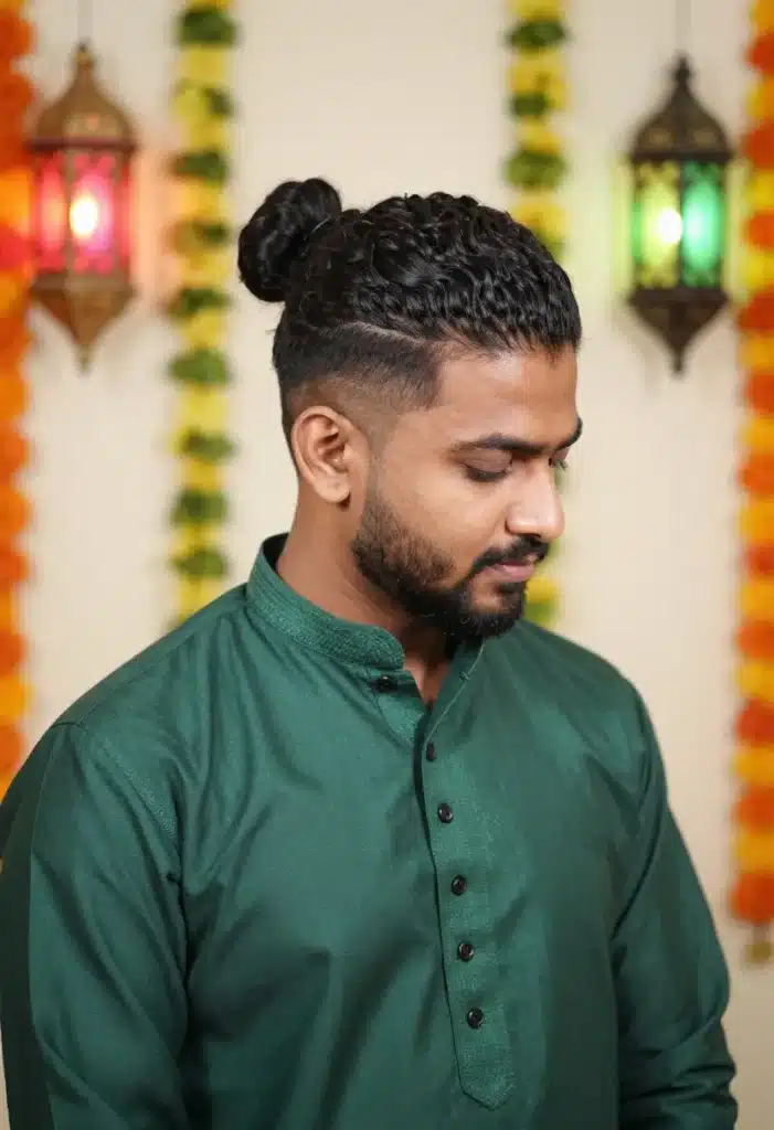 Festive Man Bun Fade Festive Man Bun Fade