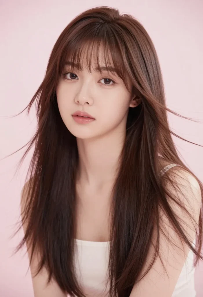 Layered Hair with Curtain Bangs Layered Hair with Curtain Bangs